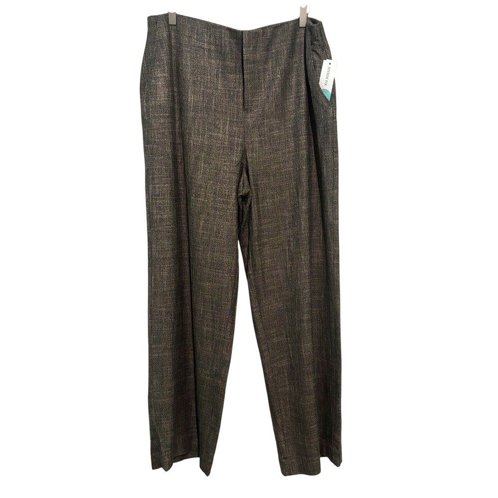 Nic+Zoe‎ Pants 16 Tweed City Straight Leg Womens Neutral Mix Tan Taupe NWT